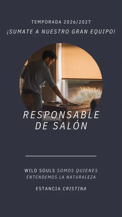 Estancia cristina -Responsable de Salon hasta 02 ago